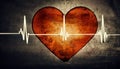 Grungy heart beat. Abstract background Royalty Free Stock Photo