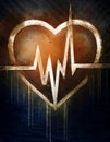 Grungy heart beat. Abstract background Royalty Free Stock Photo