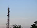 5G Telecommunication tower antenna in morning sky Evening sky Royalty Free Stock Photo