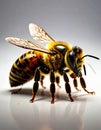 Worker bee on white surface Royalty Free Stock Photo