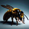 Worker bee on white surface Royalty Free Stock Photo