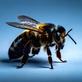 Worker bee on white surface Royalty Free Stock Photo
