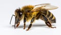 Worker bee on white surface Royalty Free Stock Photo