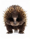 Echidna isolated. Echidna, Tachyglossus species, isolated on white background. Royalty Free Stock Photo