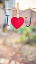 I Love You. Love message in the clothesline Royalty Free Stock Photo