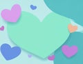 3d heart shapes with copy space isolated over white background Royalty Free Stock Photo