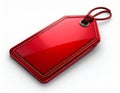 A shiny red 3d label isolated over white background Royalty Free Stock Photo