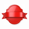 A shiny red 3d label isolated over white background Royalty Free Stock Photo