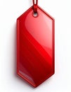 A shiny red 3d label isolated over white background Royalty Free Stock Photo