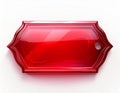 A shiny red 3d label isolated over white background Royalty Free Stock Photo