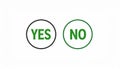 Yes and no icons. Yes and no symbols. Concept- Making decisions, choice, voting & rating Royalty Free Stock Photo