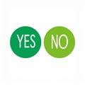 Yes and no icons. Yes and no symbols. Concept- Making decisions, choice, voting & rating Royalty Free Stock Photo
