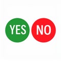 Yes and no icons. Yes and no symbols. Concept- Making decisions, choice, voting & rating Royalty Free Stock Photo