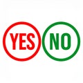 Yes and no icons. Yes and no symbols. Concept- Making decisions, choice, voting & rating Royalty Free Stock Photo