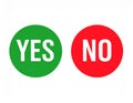 Yes and no icons. Yes and no symbols. Concept- Making decisions, choice, voting & rating Royalty Free Stock Photo