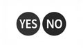 Yes and no icons. Yes and no symbols. Concept- Making decisions, choice, voting & rating Royalty Free Stock Photo