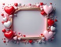 Abstract frame with dimensional hearts. Abstract frame design with dimensional, shiny hearts Royalty Free Stock Photo