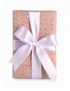 Gift box with ribbon on white background Royalty Free Stock Photo