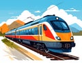 A vector image of a train. This vector is very good for design that needs transportation Royalty Free Stock Photo