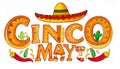 Cinco de Mayo sign vector drawing on a white background. Royalty Free Stock Photo
