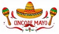 Cinco de Mayo sign vector drawing on a white background. Royalty Free Stock Photo