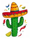 Cinco de Mayo sign vector drawing on a white background. Royalty Free Stock Photo