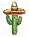 Cinco de Mayo sign vector drawing on a white background. Royalty Free Stock Photo