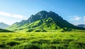 One High Mountain. High mountain with green piedmont, nature landscape, trevel illustration Royalty Free Stock Photo