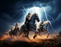 Four horsemen of the Apocalyps. Royalty Free Stock Photo
