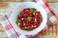 A light, summer, dietary salad made of red beans and greens Royalty Free Stock Photo