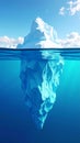 Underwater iceberg ilustration 3d render Royalty Free Stock Photo