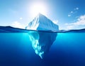Underwater iceberg ilustration 3d render Royalty Free Stock Photo