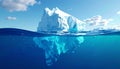 Underwater iceberg ilustration 3d render Royalty Free Stock Photo