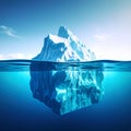 Underwater iceberg ilustration 3d render Royalty Free Stock Photo