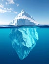 Underwater iceberg ilustration 3d render Royalty Free Stock Photo