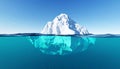 Underwater iceberg ilustration 3d render Royalty Free Stock Photo