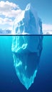 Underwater iceberg ilustration 3d render Royalty Free Stock Photo