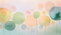 Calm design with natural hand-painted circles, textured paper, peaceful pastel shades Royalty Free Stock Photo