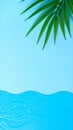 Blue Summer Juice. A summer concept with waves, palms and sunshine Royalty Free Stock Photo