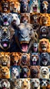 Animals collage. Collage with different animal faces Royalty Free Stock Photo