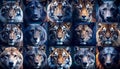 Animals collage. Collage with different animal faces Royalty Free Stock Photo