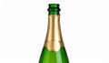 Champagne bottle. Neck of a bottle of Champagne on white background Royalty Free Stock Photo
