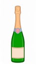 Champagne bottle. Neck of a bottle of Champagne on white background Royalty Free Stock Photo
