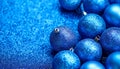 Blue Christmas background. Glittering blue Christmas ornaments background Royalty Free Stock Photo