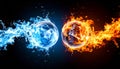 Fire & ice design. Fire and Ice design on black Royalty Free Stock Photo