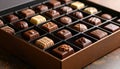 Close-up of open box of chocolates Royalty Free Stock Photo