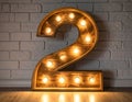 Lights in the shape of numbers. Lights in the shape of the number 2 Royalty Free Stock Photo
