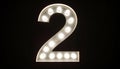 Lights in the shape of numbers. Lights in the shape of the number 2 Royalty Free Stock Photo