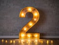 Lights in the shape of numbers. Lights in the shape of the number 2 Royalty Free Stock Photo