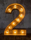 Lights in the shape of numbers. Lights in the shape of the number 2 Royalty Free Stock Photo